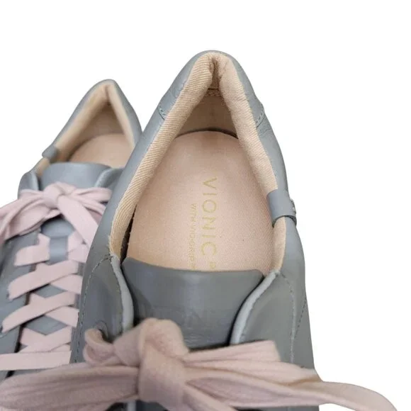 VIONIC Pro Mable Sneakers Leather Lace Up Comfort Gray Pink Women’s Size 11 - Picture 9 of 16